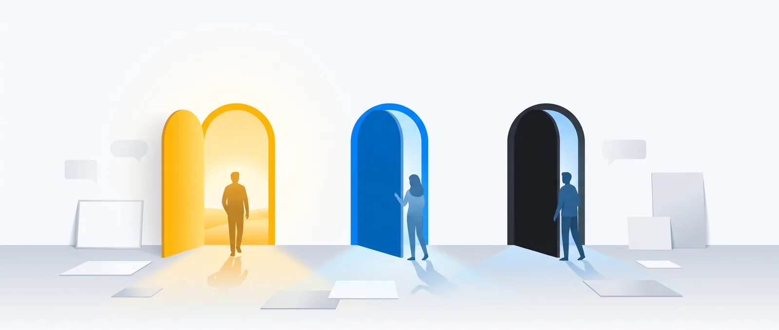 Three steps rising left to right, labelled IELTS, TOEFL and PTE, with NOVA on the first step.