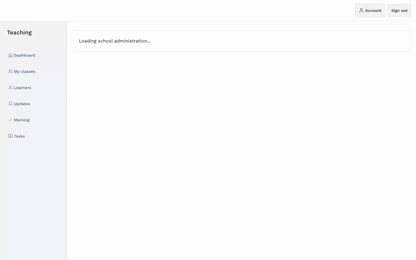 Recording: the school administration Overview, People, Classes and Terms tabs.
